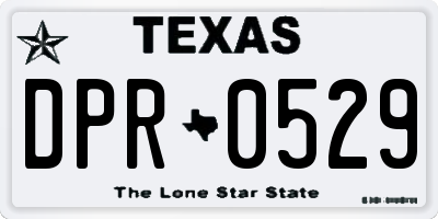 TX license plate DPR0529