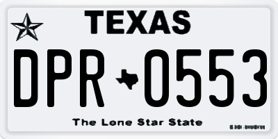 TX license plate DPR0553