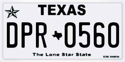 TX license plate DPR0560