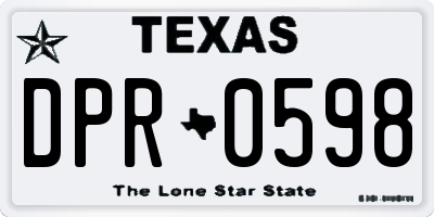 TX license plate DPR0598