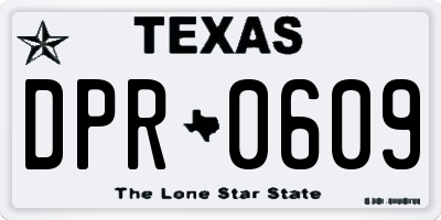 TX license plate DPR0609