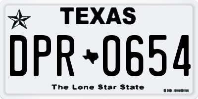 TX license plate DPR0654