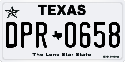 TX license plate DPR0658