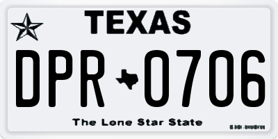 TX license plate DPR0706