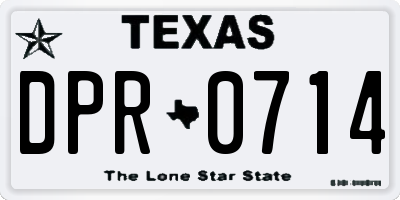 TX license plate DPR0714