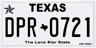 TX license plate DPR0721