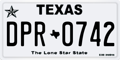 TX license plate DPR0742