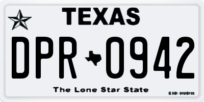TX license plate DPR0942