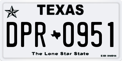TX license plate DPR0951