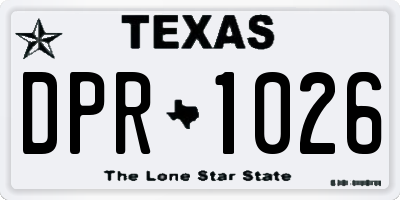 TX license plate DPR1026