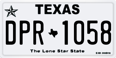 TX license plate DPR1058