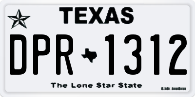 TX license plate DPR1312