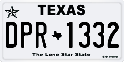 TX license plate DPR1332