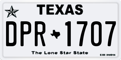 TX license plate DPR1707