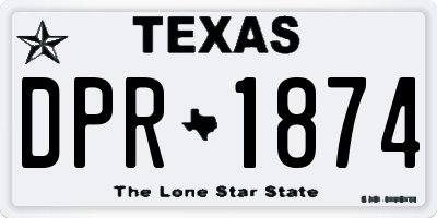 TX license plate DPR1874