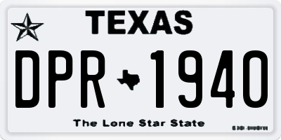 TX license plate DPR1940