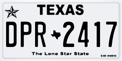 TX license plate DPR2417