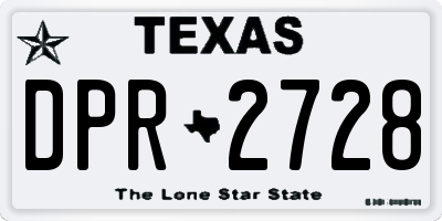 TX license plate DPR2728
