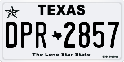 TX license plate DPR2857