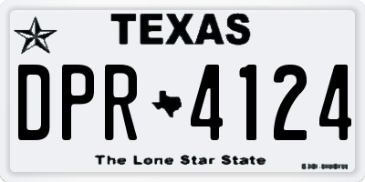 TX license plate DPR4124