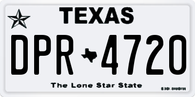 TX license plate DPR4720
