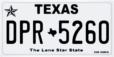 TX license plate DPR5260