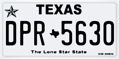 TX license plate DPR5630