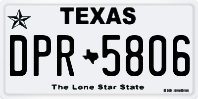 TX license plate DPR5806