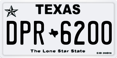 TX license plate DPR6200