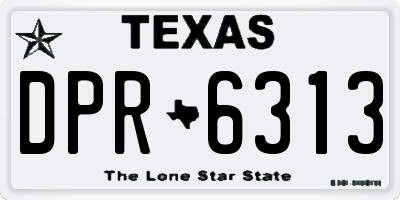 TX license plate DPR6313