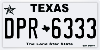TX license plate DPR6333