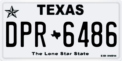 TX license plate DPR6486