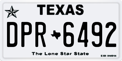 TX license plate DPR6492