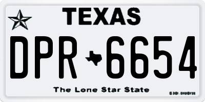 TX license plate DPR6654
