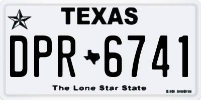 TX license plate DPR6741