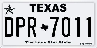 TX license plate DPR7011