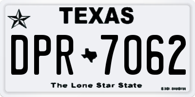 TX license plate DPR7062