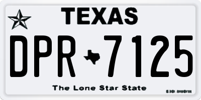 TX license plate DPR7125