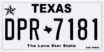 TX license plate DPR7181