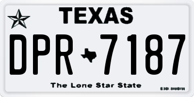 TX license plate DPR7187