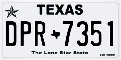 TX license plate DPR7351