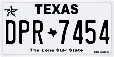 TX license plate DPR7454