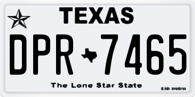 TX license plate DPR7465