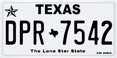 TX license plate DPR7542