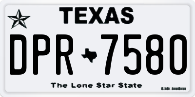 TX license plate DPR7580