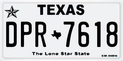 TX license plate DPR7618