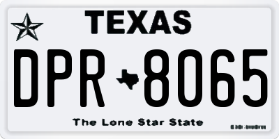 TX license plate DPR8065