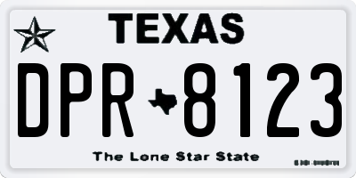 TX license plate DPR8123