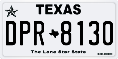 TX license plate DPR8130