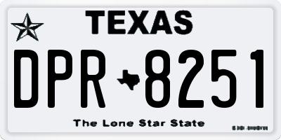 TX license plate DPR8251